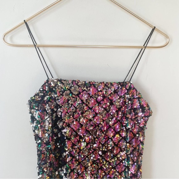 Topshop Multicolored Sequin Mini Slip Dress 2 XS - Picture 4 of 9